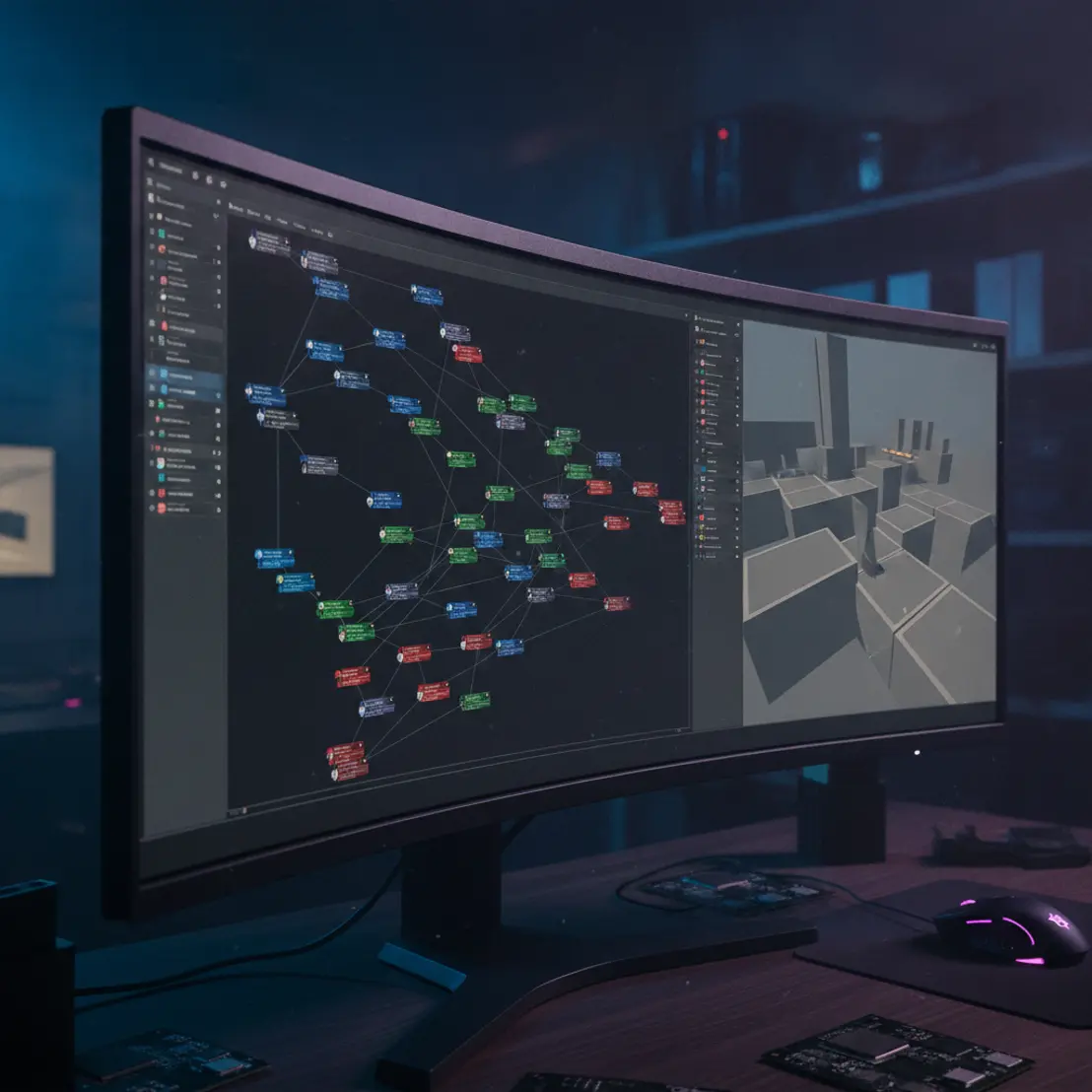 Technical game design logic setup